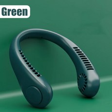 휴대용 레이지 넥 선풍기 전기 무선 충전식 USB 미니 선풍기 블레이드리스 무소음 행잉 쿨러 야외 스포츠용, Neck Fan-Green, 1개