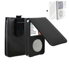 적용되다 iPod Classic 6th 7th 80G 120G 얇은 160G iPod Video 5th 30G 가죽 케이스 (두께 10.5mm 버전), Black