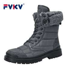 FVKV 스노우 부츠 남성 방수 겨울 부츠 미끄럼 방지 마틴 부츠 두꺼운 바닥 두꺼운 봉제 따뜻함 대형 남성 신발