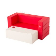 디자인스킨 롱 케이크 소파 80 x 35 x36cm 레드화이트
