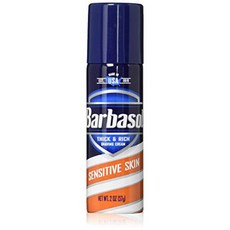 Barbasol 민감성 피부 남성용 두껍고 풍부한 면도 크림 여행용 사이즈 TSA