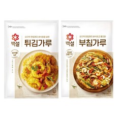 더 바삭한!! CJ백설 (부침가루1kg+튀김가루1kg) 국내산 찹쌀가루 명절 전 튀김