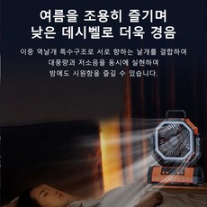 1+1 초장 항속 회전식 다용도 선풍기 무소음 선풍기, 오렌지*(1+1), 20000mAh