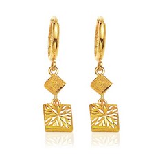 순금사각귀걸이