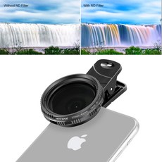 Neewer 37mm 클립 ND2 - ND400 휴대폰 카메라 렌즈 필터 스마트포토 셀카렌즈 조정 가능한 중성 밀도, 1개, 37mm ND2-400 필터