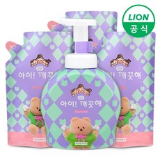 [라이온코리아] 아이깨끗해X어프어프 대용량 490ml용기+450ml리필 3개 숲속향기, 상세 설명 참조, 상세 설명 참조
