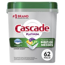 Cascade 수입 식기세척기 세제 레몬향 62입 x3팩 Platinum ActionPacs, 3개 