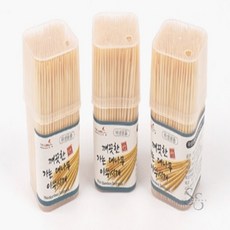 쏨숭 얇은 대나무 이쑤시개 3통 세트 과일꽂이이쑤시개, 3개