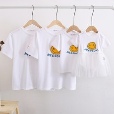 GODLIKE 큰 브랜드 사 치 스 러 운 에는 애 가족 복 아기 친 자 한 세 식구 네 암컷 여성복 서양풍 여름 테마 의상 가족사진 백일 하 얗 게 웃 는 얼굴 어른 XXXL (180 - 200 근)