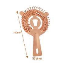 전문 스테스 스트레이너 블랙 로즈 골드 칵테일 셰이커, 3.RoseGoldStrainer, 1개