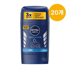 니베아맨 데오드란트 데오스틱 후레쉬 액티브 50ml 남성용, 20개, 50g