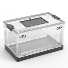  Jaula 햄스터 케이지 하우스 접을 수 있는 파충류 테라리움 고슴도치 먹이 상자 현대 애완 동물 사육 탱크, 블랙, 6.Black - S 395X295X240MM 