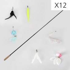  [오너클랜] 고양이 낚시대 260cm 리필 6P 세트 12P 스트레스해소, 상세 설명 참조, 본상품선택 