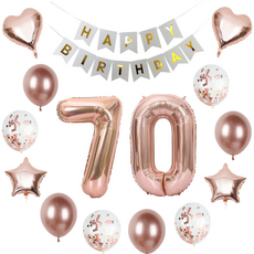 파파 파티 환갑 칠순 팔순 60 70 80 풍선 가랜드 배너 세트, 로즈골드핑크  70, 1세트
