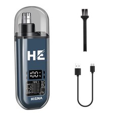 HIENA 남녀공용 전기 코 귀 헤어 트리머 미니 휴대용 USB 스테인레스 스틸 헤드 무소음 모터 코 헤어 클리너 선물, 1개, 3) blue