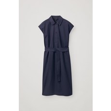 코스 원피스 프랑스풍 네이비 색상 셔츠 드레스 출근룩