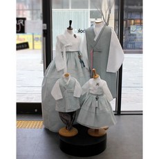 협력업체 [한복대여] 균일가행사 3인 가족 스카이블루 세트 하객 신부 행사 혼주 웨딩촬영