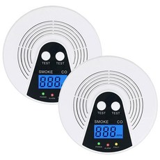 KH Alert Smoke Detector Carbon Monoxide Combo with LCD Display and Sound Warning Battery Operated Du