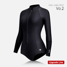 ADDIBLE Dual long sleeve zipup-swimsuit SOLID BLACK _ VO2 - 에디티드수트