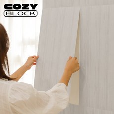 코지블럭 디자인 폼블럭 단열벽지 접착식 포인트 인테리어, 우드 화이트 (30x60cm), 10개