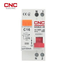 CNC DZ30LE40 230V 1P N RCBO MCB 잔여 전류 회로 차단기 과전류 및 단락 누설 방지, 1개 - n30le