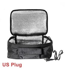 옥스포드 천 자동차 난방 도시락 팩 식품 단열 가방 시가 라이터 미국 EU 영국 플러그, 05 Black US Plug