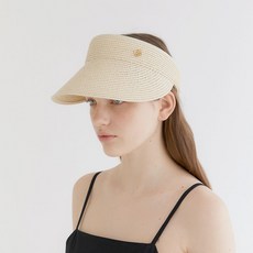 할렌 basic logo pendant raffia sun visor C009 ivory