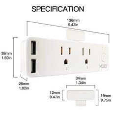 와이파이 스마트 전원 플러그 듀얼 콘센트 소켓 2 USB 충전 포트 전원 콘센트 알렉사 구글 홈을 통해 음성 제어 지지대, 01 Smart Dual Outlets, 1개
