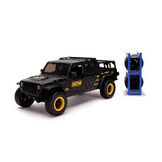 Jada Toys Just Trucks 1:24 2020 지프 글래디에이터 다이캐스트 자동차 탠 타이어 랙 포함 어린이 및 성인용 장난감 (32711), Black, 1개