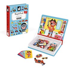 STEM 장난감을 포함한 상상놀이책형 여행용 저장 케이스를 위한 MagnetiBook 45 pc Magnetic Boys 의상 3세, 상세페이지 참조