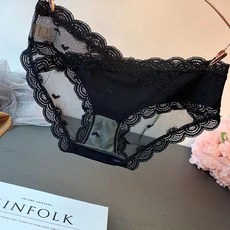새틴 패널 레이스 사이드 메쉬 투명 섹시 팬티 여성 편안한 흉터없는 삼각형 바지 머리 중 낮은 허리 새로운 제품