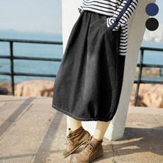 0 velys 멋스러운 스타일링의 완성 데님 밴딩 항아리 스커트 CSK1114