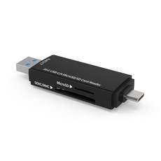 스틱형 휴대용 카드리더기 SD MicroSD 핸드폰 아이폰 블랙박스 여행용, 1개