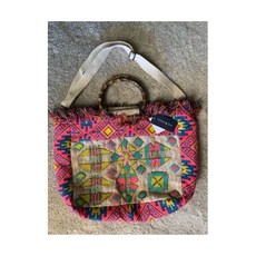 NEW Chloe Lex ARIZONA FRINGED Blanket Bag Tote Weekender Crossbody PINK