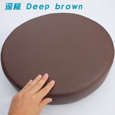 Nikooo 새로운 합성 가죽 둥근 쿠션 소파 의자 의자 의자 좌석 폼 쿠션 의자 패드 사무실 차량 홈 방수, Diameter 45cm x 5cm, Deep brown