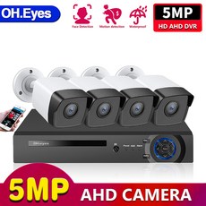 영어 설명서 8채널 5MP CCTV DVR 보안 카메라 시스템 키트 실내 운동 감지 영상 감시 카메라 시스템 키트 8CH XMEYE DVR 세트, 없다, 금 플러그, 8채널 dvr 카메라 4개, 1개