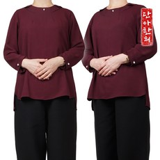 단아한의 여성 봄 가을 미시의류 중년여성 무드 블라우스 긴팔 진주 포인트 생활한복 개량한복