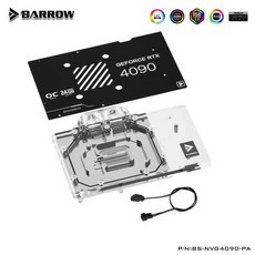 Barrow 풀 커버리지 GPU 워터 블록 NVIDIA RTX 4090 5V ARGB 3 핀 아우라 싱크, 한개옵션1, 01 kit 2