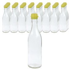 가인글로벌 투명 기름병350 + 코벤트캡 노랑 유리병 참기름병 용기, 40개, 350ml