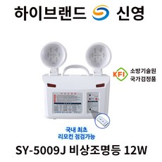 신영 비상조명등 12W SY-5009J 일반형+리모컨점검기능/소방조명등 쌍구 정전시자동점등, 1개