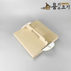 [용기는요기] 크라프트 무지 손잡이 피자박스 10인치 전 파이 타르트 도넛 생선구이 포장 (100개), 100개, 1개