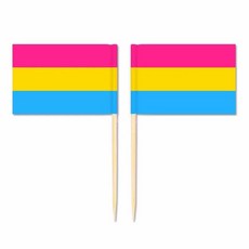 미니 레인보우 플래그 이쑤시개 플래그 50 개/가방 레즈비언 게이 프라이드 LGBT Trans Pan sexual 양성 박애, 범성애자 50개 항목, 2.5x3.5cm 6.5cm, 50개