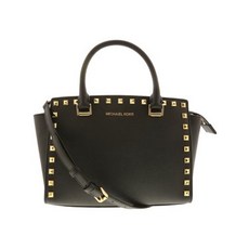 Michael Kors 여성식 Selma 기둥 가운데 지퍼 가방 클러치 클러치. - 블랙.