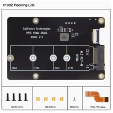 SSD 어댑터 보드 HAT X1002 2280 2242 2230 Pi5 라즈베리 파이 5 PCIe to M.2 NVMe, 01 X1002-board, 1개