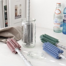 설거지 실리콘 슬림 유리병 세척 솔 주전자 패트병 보온병 부엌 긴물통 브러쉬 기숙사 펜션 설겆이 탕비실, 그레이