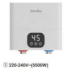 미니히터 Briwellna 미니 탱크리스 전기 온수기 싱크대 아래 순간 온수 오버싱크 110V 220V 가벼운히터, 2) white220V