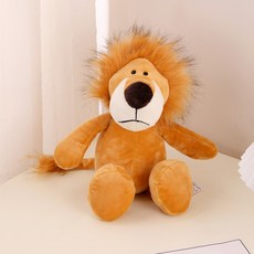 포레스트 애니멀 피규어 사자 호랑이 코끼리 라쿤 인형 뽑기 인형 뽀글이, 34Cm