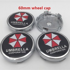56mm 60mm 65mm 68mm 우산 로고 자동차 휠 센터 허브 캡 배지 방진 커버 엠블럼 스티커 스타일링 4 개입, 60mm black white 1, 1개