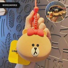 정품 라인 프렌즈 브라운 곰돌이 코니 토끼 큐티 동갑 키홀더 작은 지갑 이어폰 수납가방, 정품 라인 동갑-츄코베어