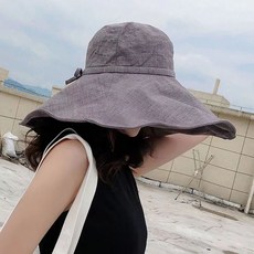 린넨모자 챙넓은 버킷햇 왕골 넓은챙 모자 챙길이17cm